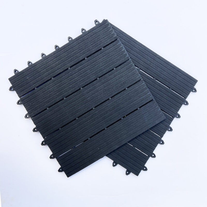 Thảm Nhựa Dẻo Lót Sàn, Chống Trơn Trượt, Hấp Thụ Lực, Dạng Module màu đen - Nhựa Lập Phương