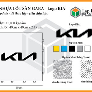 Tấm nhựa lót sàn gara chịu lực có logo KIA